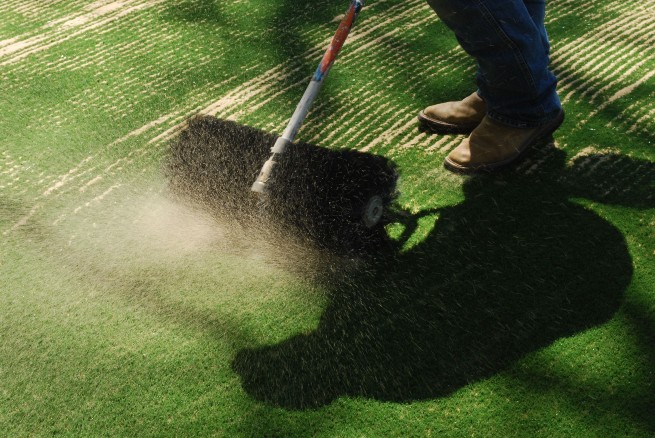 Naperville artificial turf installation - base layer aggregate